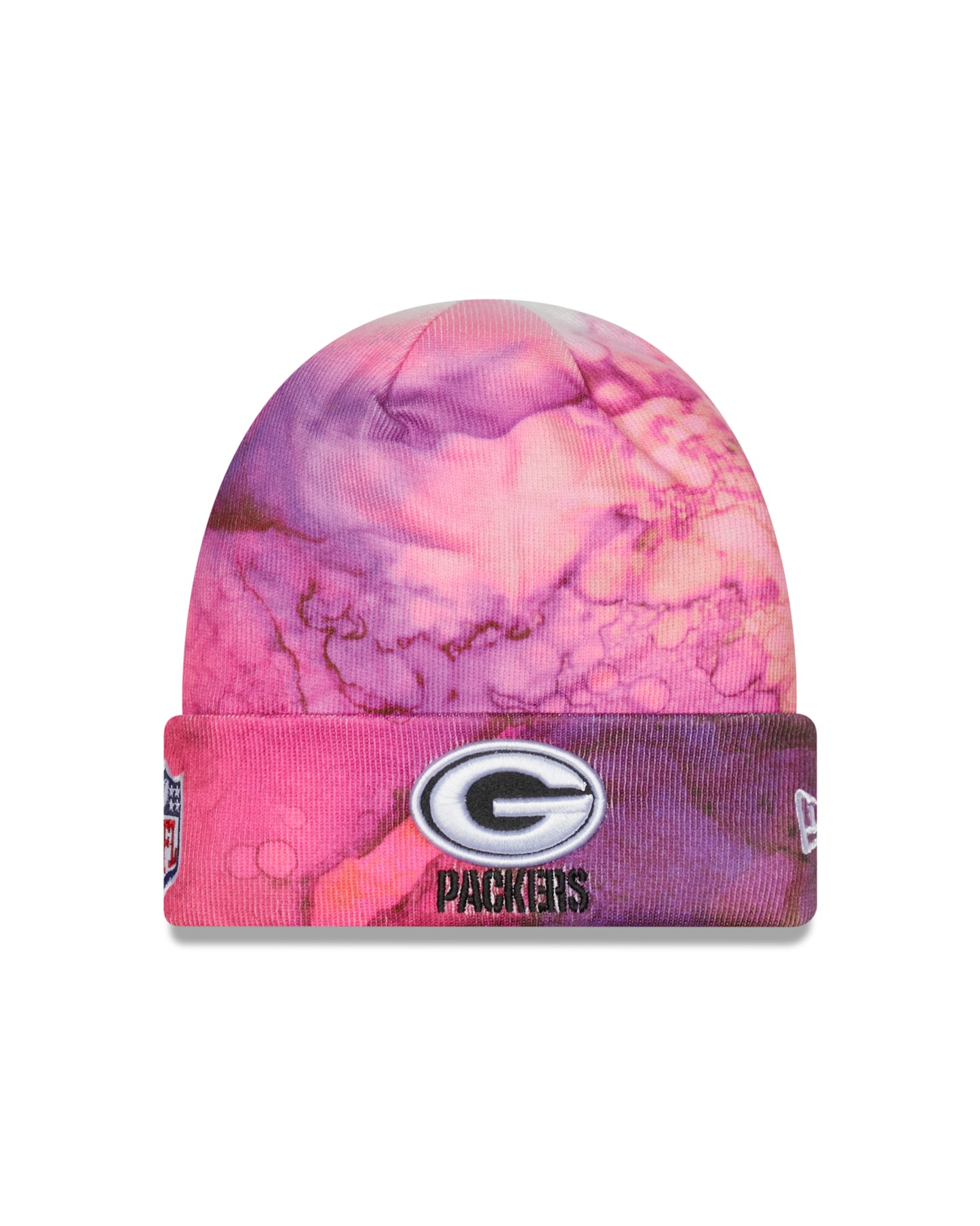 Green Bay Packers New Era Crucial Catch Knit Hat - Pink Ink