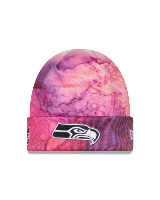 Seattle Seahawks New Era Crucial Catch Knit Hat - Pink Ink