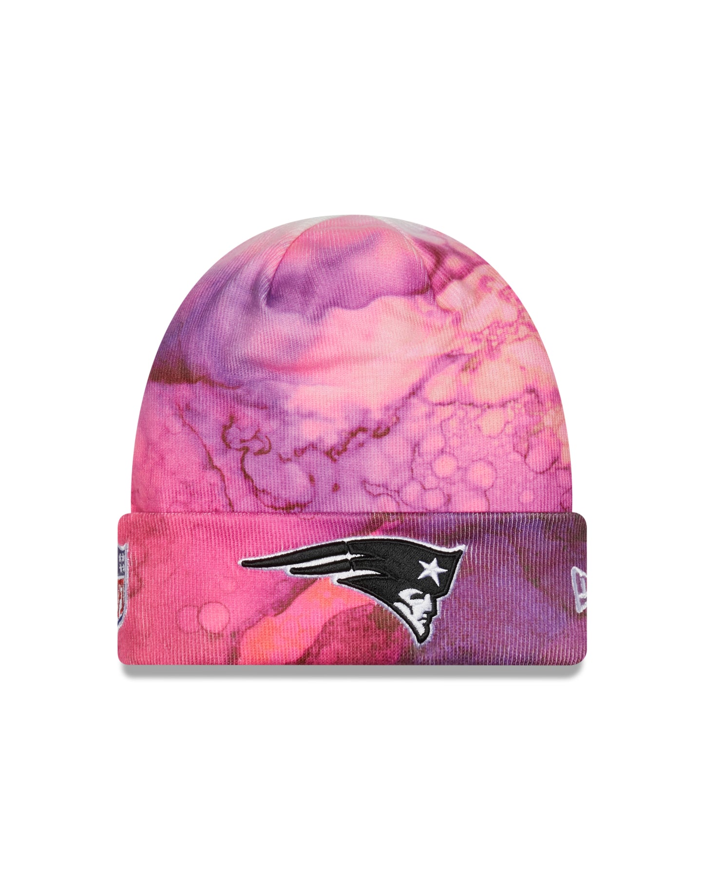 New England Patriots New Era Crucial Catch Knit Hat - Pink Ink