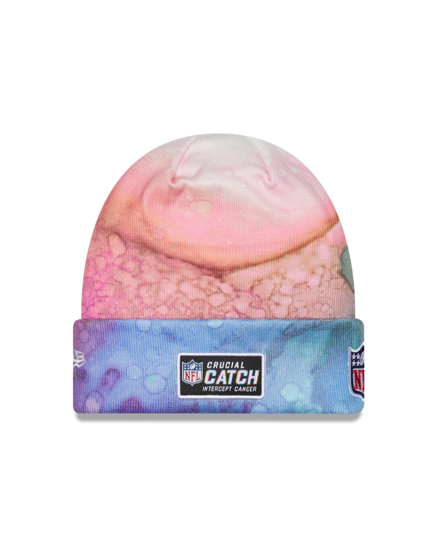 New England Patriots New Era Crucial Catch Knit Hat - Pink Ink