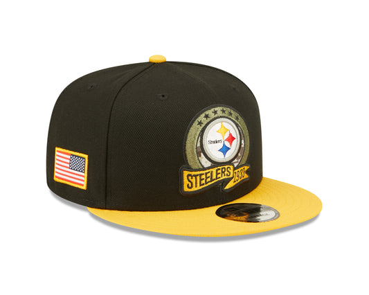 Pittsburgh Steelers New Era Salute To Service 9FIFTY Adjustable Hat - Black