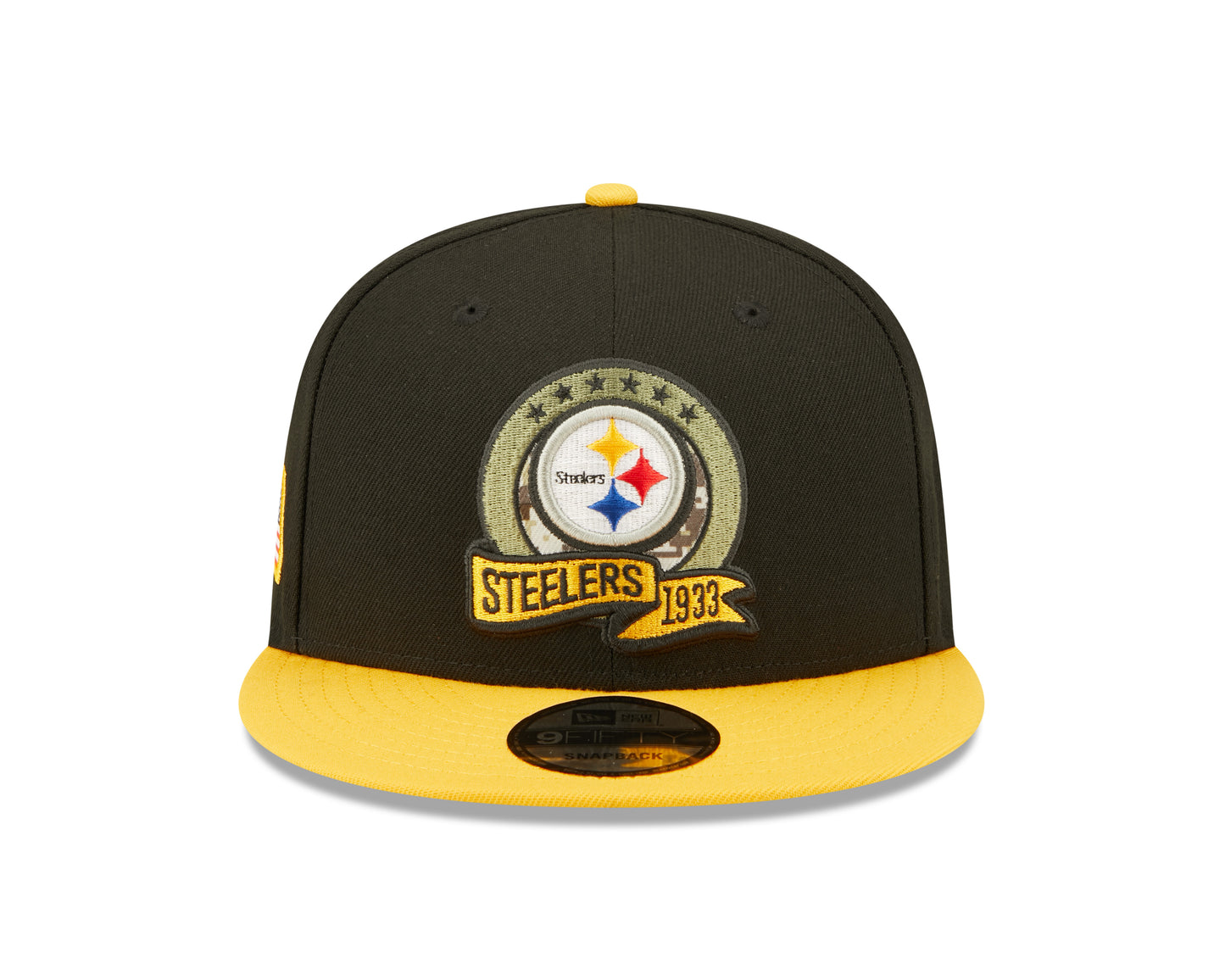 Pittsburgh Steelers New Era Salute To Service 9FIFTY Adjustable Hat - Black