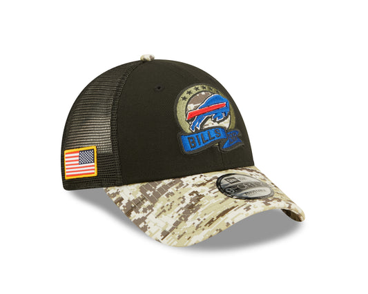 Buffalo Bills New Era Salute To Service 9FORTY Adjustable Hat - Black