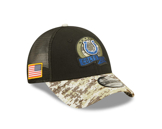 Indianapolis Colts New Era Salute To Service 9FORTY Adjustable Hat - Black