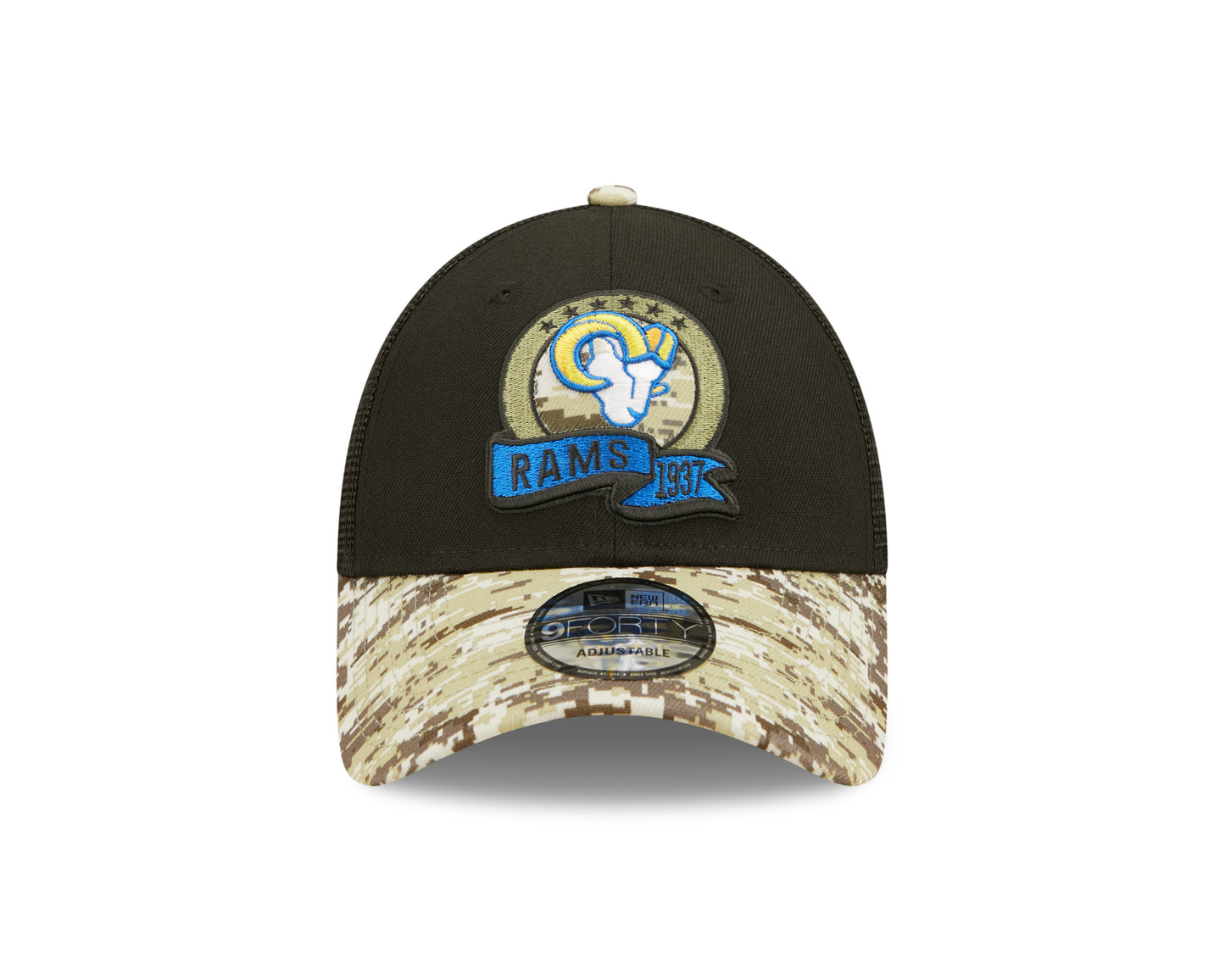 Los Angeles Rams New Era Salute To Service 9FORTY Adjustable Hat - Black