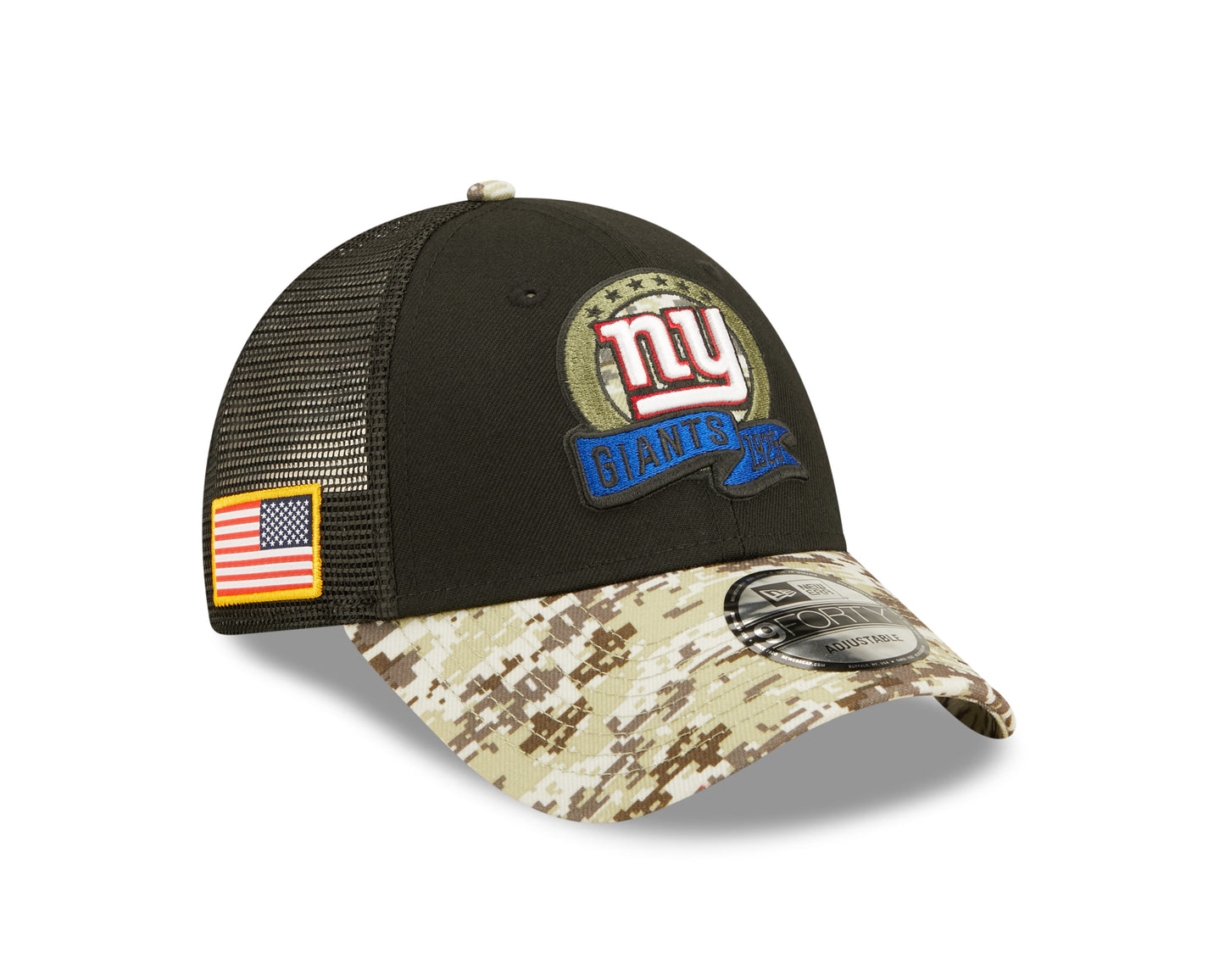 New York Giants New Era Salute To Service 9FORTY Adjustable Hat - Black