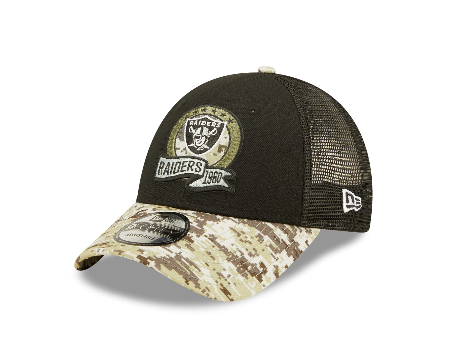 Las Vegas Raiders New Era Salute To Service 9FORTY Adjustable Hat - Black