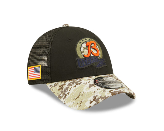 Chicago Bears New Era Salute To Service 9FORTY Adjustable Hat - Black