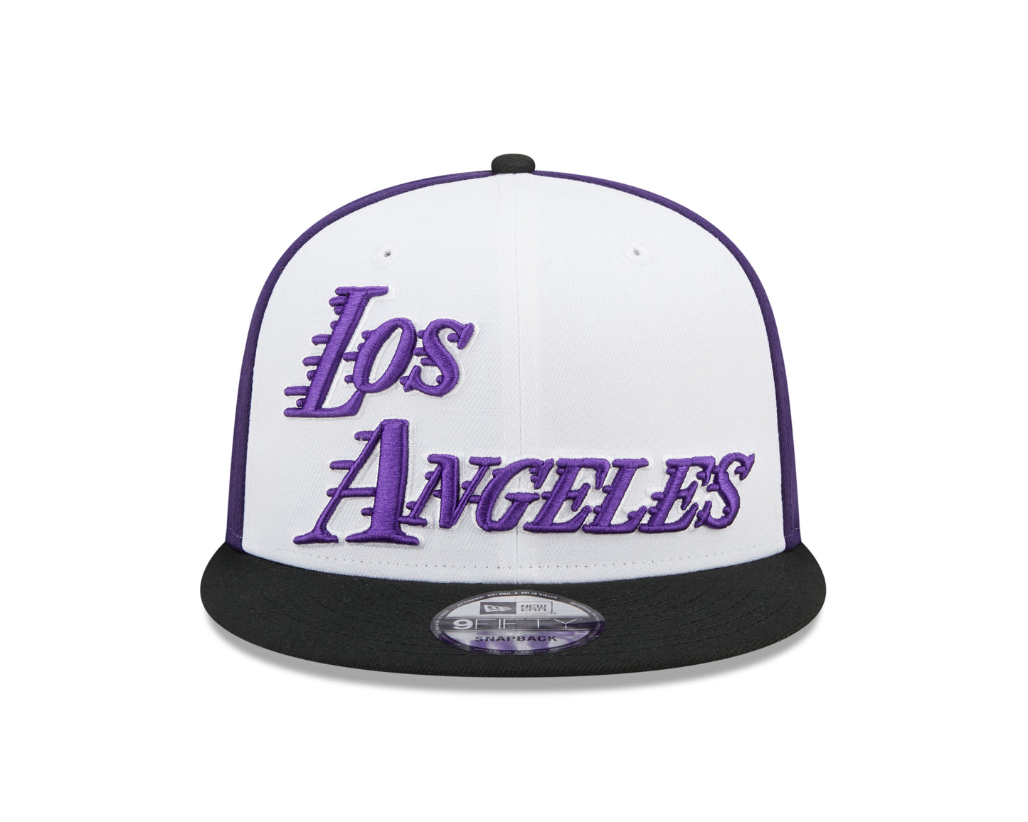 Los Angeles Lakers New Era City Edition 9FIFTY Snap Back Hat - White/Purple