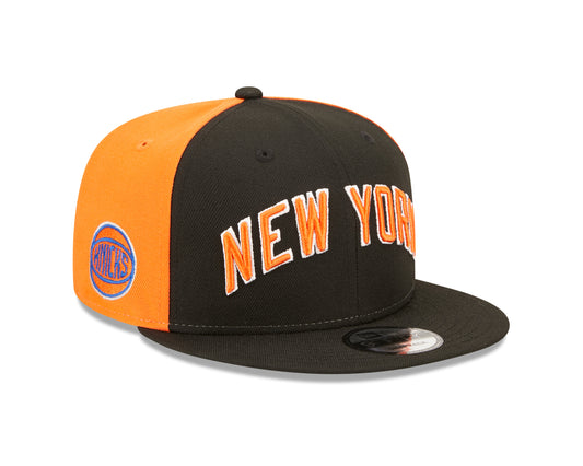 New York Knicks New Era City Edition 9FIFTY Snap Back Hat - Black/Orange