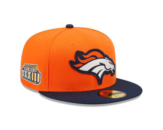 Denver Broncos New Era Super Bowl Series Letterman 59FIFTY Fitted Hat - Orange