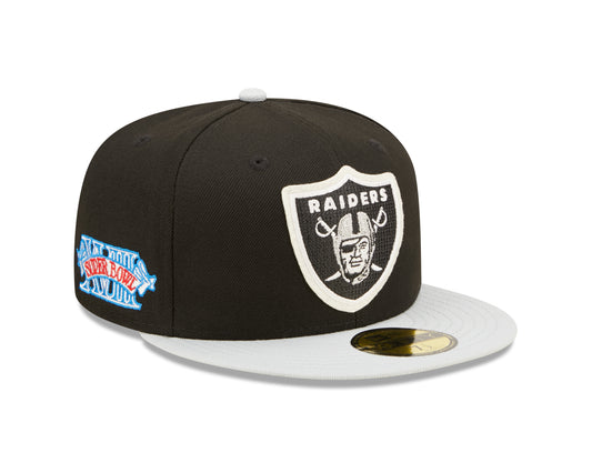 Las Vegas Raiders New Era Super Bowl Series Letterman 59FIFTY Fitted Hat - Black