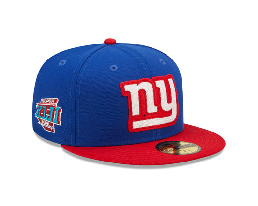 New York Giants New Era Super Bowl Series Letterman 59FIFTY Fitted Hat - Blue