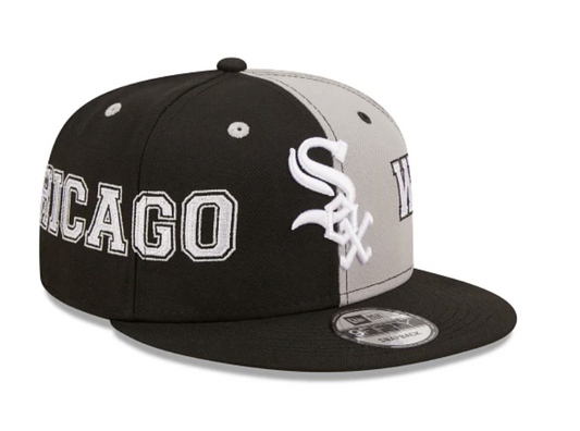 Chicago White Sox New Era Team Split 9FIFTY Snapback Hat - Black/Gray
