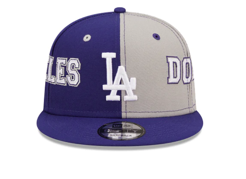 Los Angeles Dodgers New Era Team Split 9FIFTY Snapback Hat - Blue/Gray