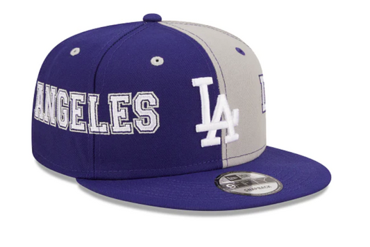 Los Angeles Dodgers New Era Team Split 9FIFTY Snapback Hat - Blue/Gray