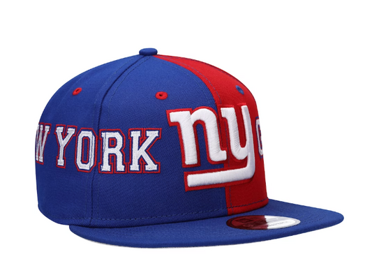 New York Giants New Era Team Split 9FIFTY Snap Back Hat - Red/Blue