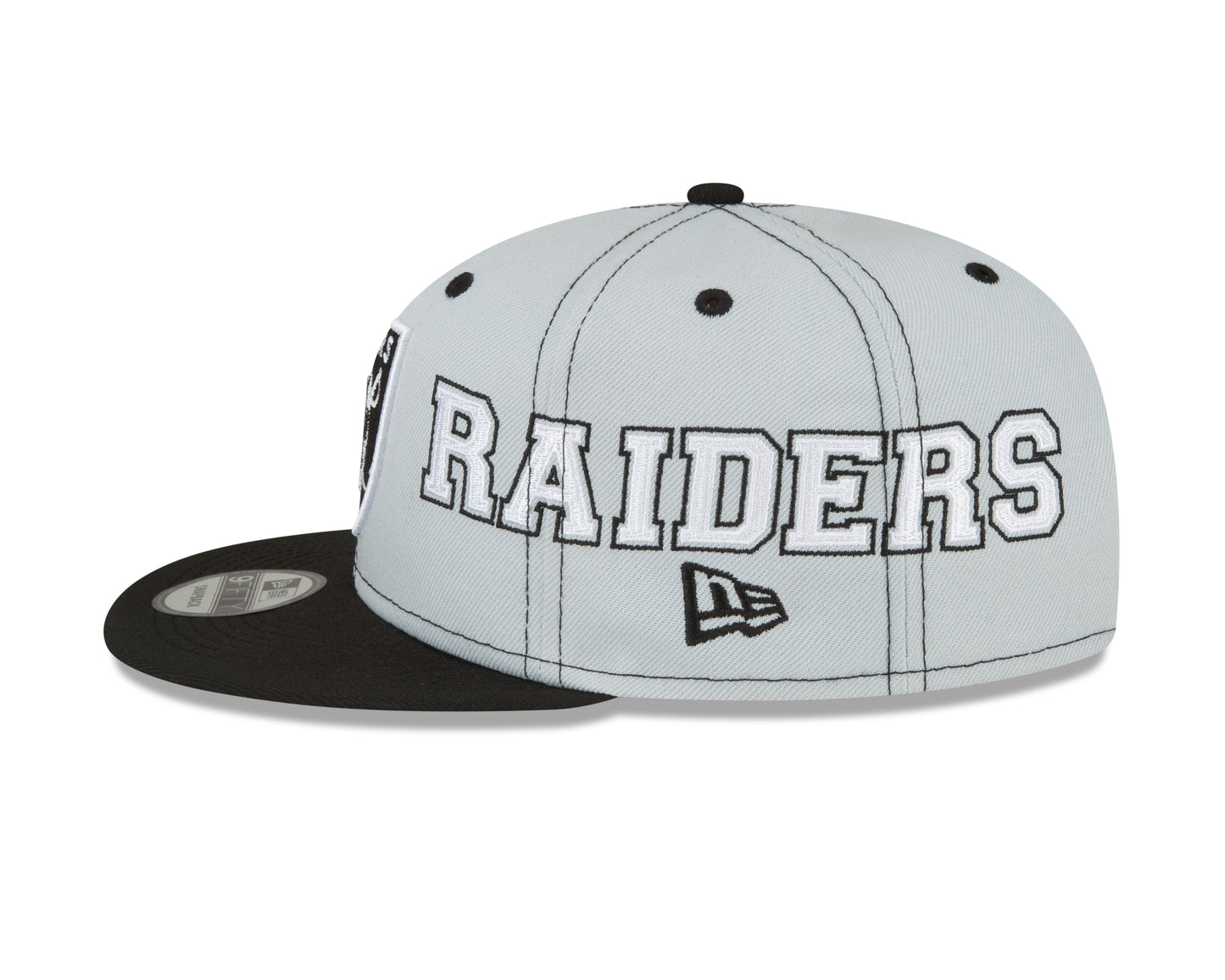 Las Vegas Raiders New Era Team Split 9FIFTY Snap Back Hat - Black/Gray