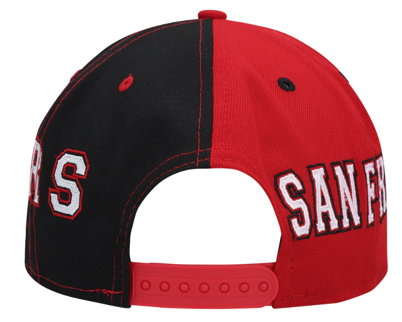 San Francisco 49ers New Era Team Split 9FIFTY Snap Back Hat - Red/Black