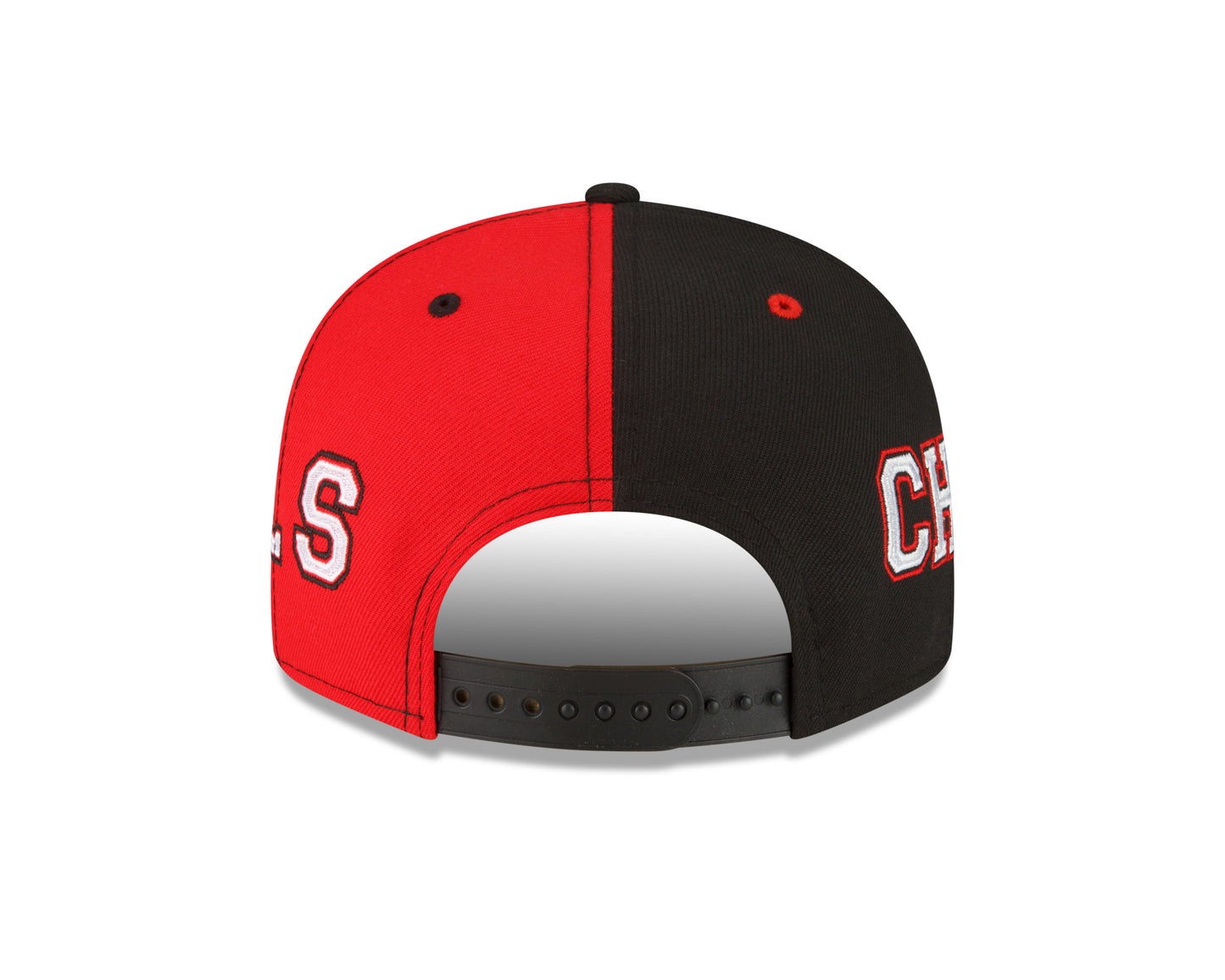 Chicago Bulls New Era Team Split 9FIFTY Snap Back Hat - Black/Red