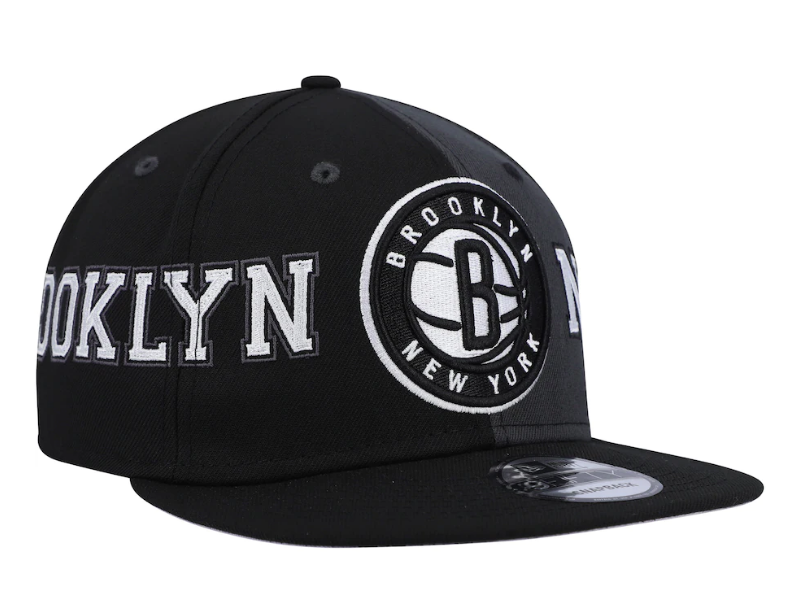 Brooklyn Nets New Era Team Split 9FIFTY Snap Back Hat - Black/Gray
