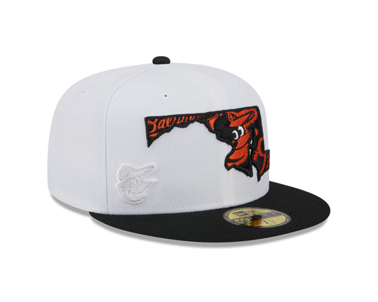 Baltimore Orioles New Era State 59FIFTY Fitted Hat - White