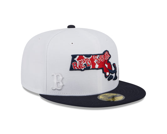 Boston Red Sox New Era State 59FIFTY Fitted Hat - White