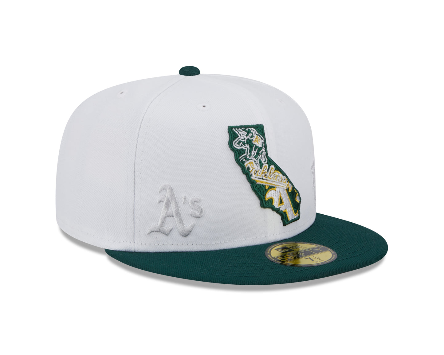 Oakland Athletics New Era State 59FIFTY Fitted Hat - White