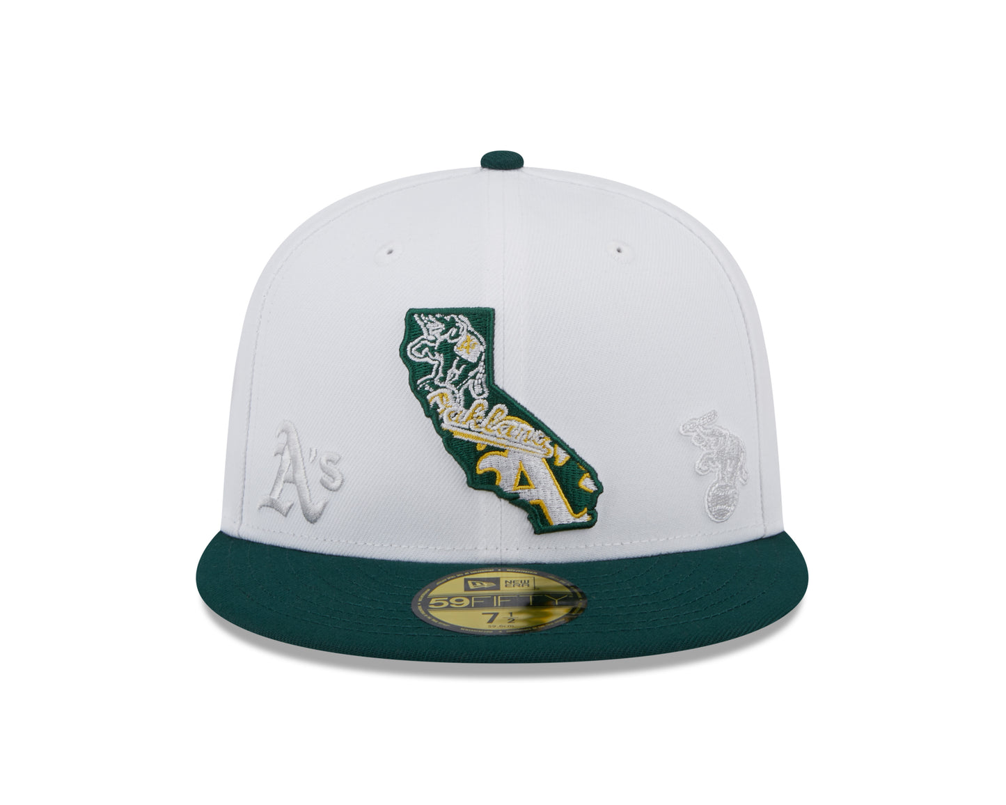 Oakland Athletics New Era State 59FIFTY Fitted Hat - White