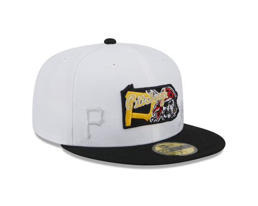 Pittsburgh Pirates New Era State 59FIFTY Fitted Hat - White