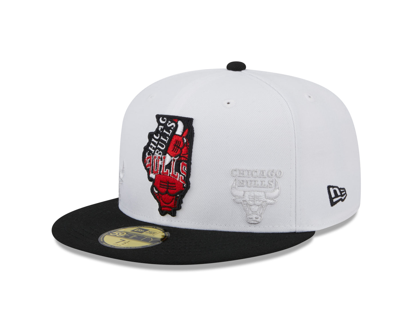 Chicago Bulls NBA New Era State 59FIFTY Fitted Hat - White