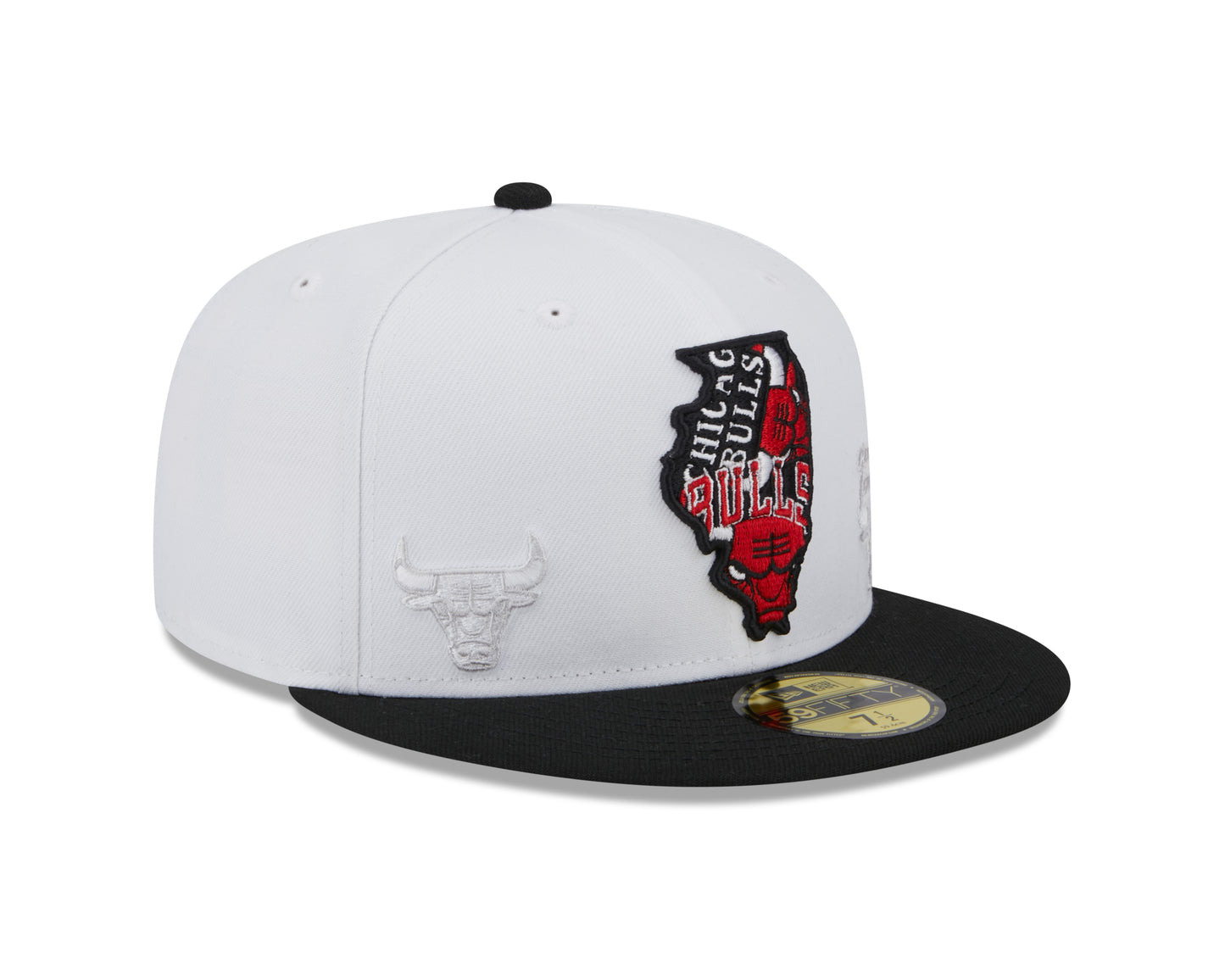 Chicago Bulls NBA New Era State 59FIFTY Fitted Hat - White