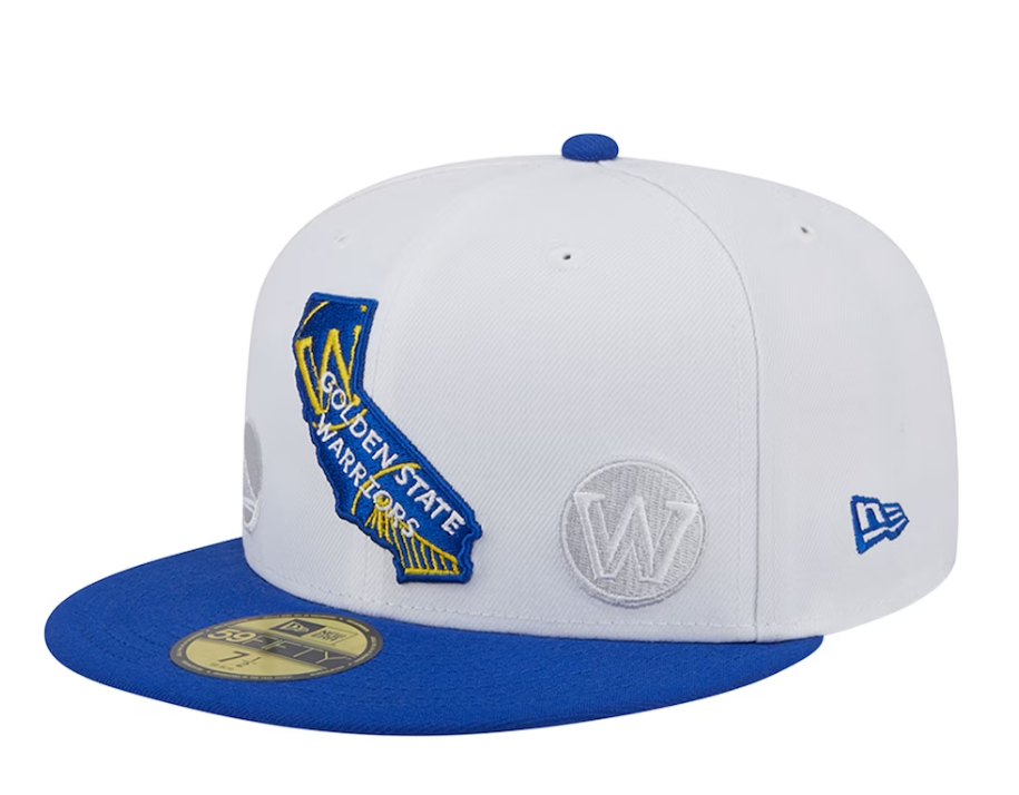 Golden State Warriors NBA New Era State 59FIFTY Fitted Hat - White