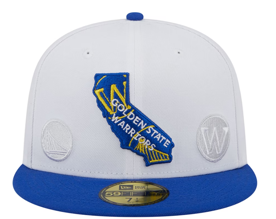 Golden State Warriors NBA New Era State 59FIFTY Fitted Hat - White