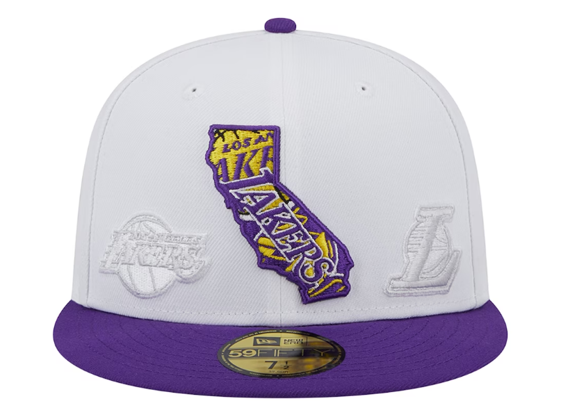 Los Angeles Lakers NBA New Era State 59FIFTY Fitted Hat - White