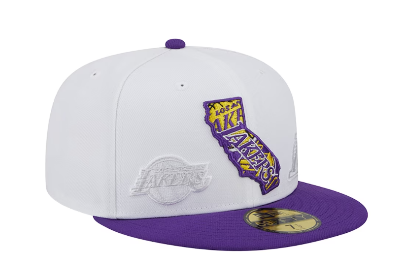 Los Angeles Lakers NBA New Era State 59FIFTY Fitted Hat - White