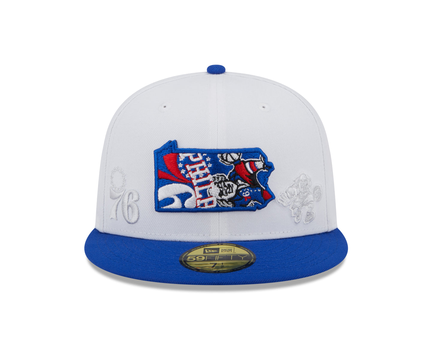 Philadelphia 76ers NBA New Era State 59FIFTY Fitted Hat - White