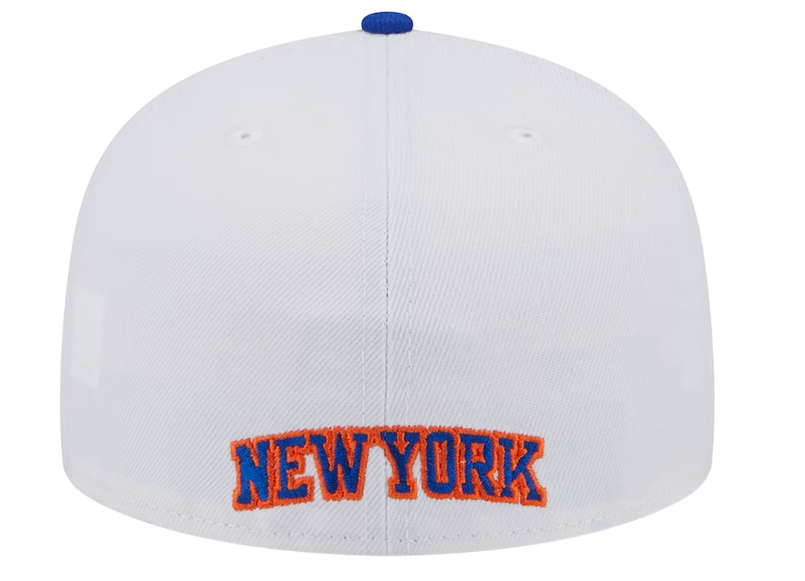 New York Knicks NBA New Era State 59FIFTY Fitted Hat - White