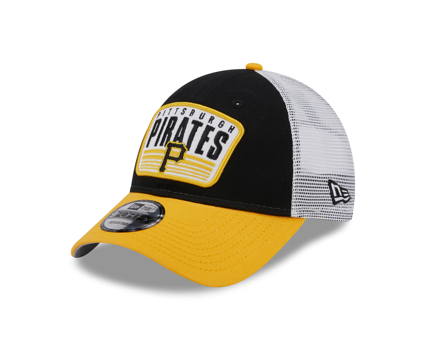 Pittsburgh Pirates New Era Logo Patch Trucker 9FORTY Snapback Hat