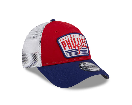 Philadelphia Phillies New Era Logo Patch Trucker 9FORTY Snapback Hat
