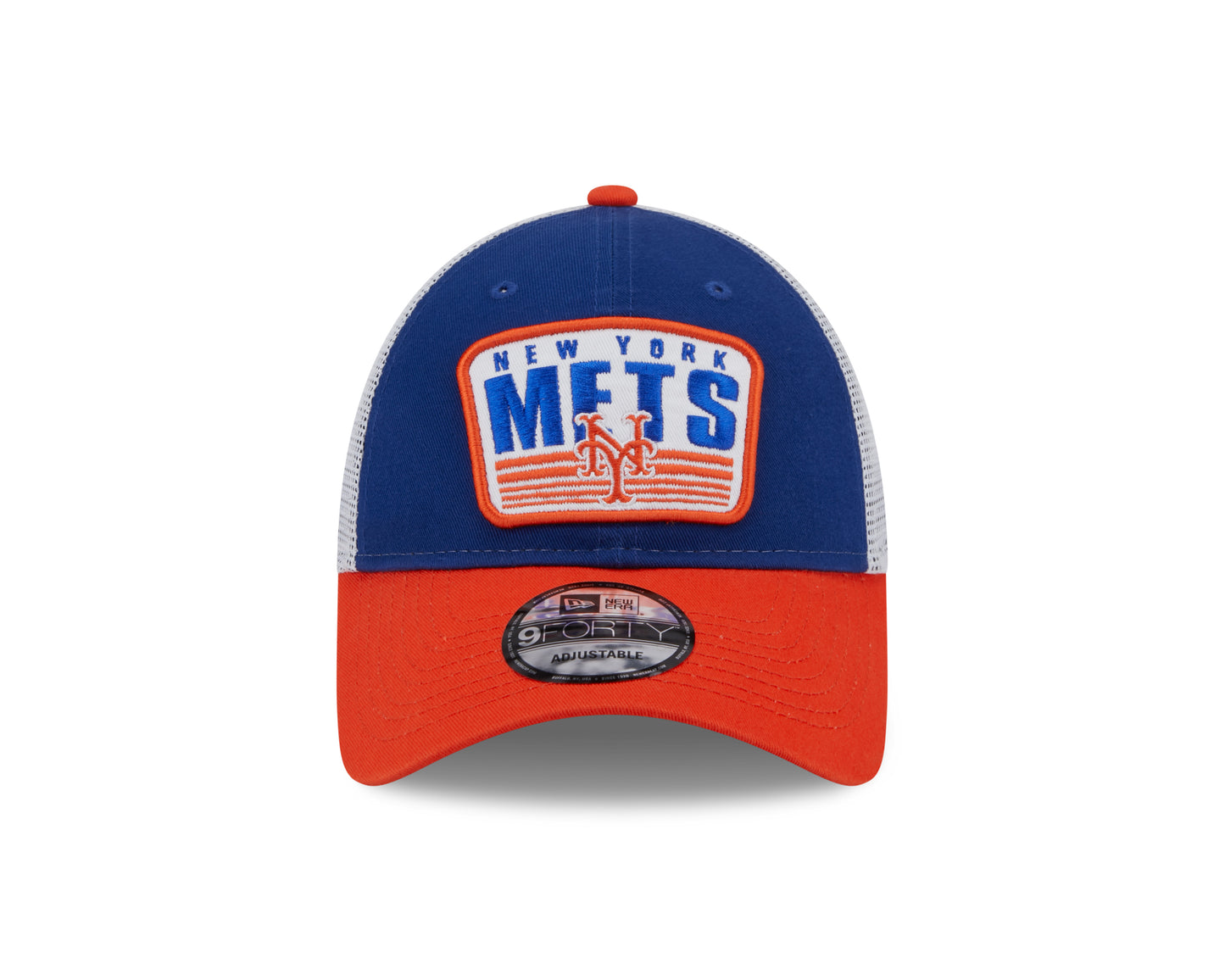 New York Mets New Era Logo Patch Trucker 9FORTY Snapback Hat