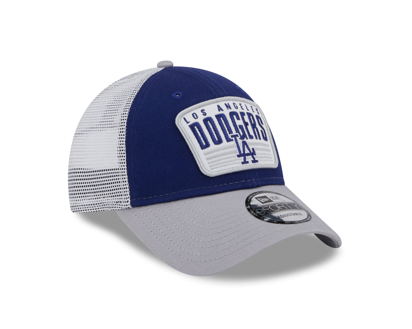 Los Angeles Dodgers New Era Logo Patch Trucker 9FORTY Snapback Hat