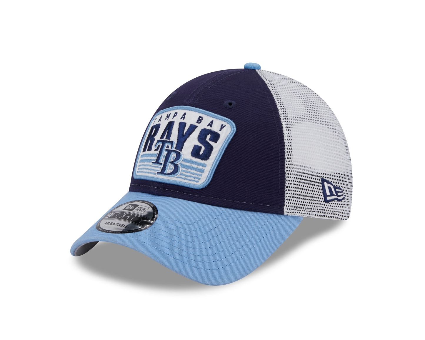 Tampa Bay Rays New Era Logo Patch Trucker 9FORTY Snapback Hat
