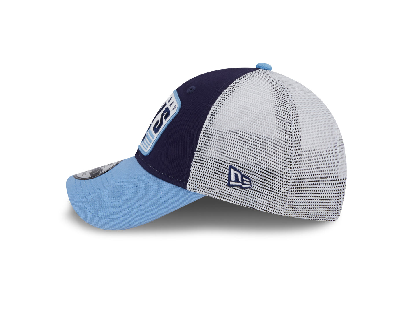 Tampa Bay Rays New Era Logo Patch Trucker 9FORTY Snapback Hat