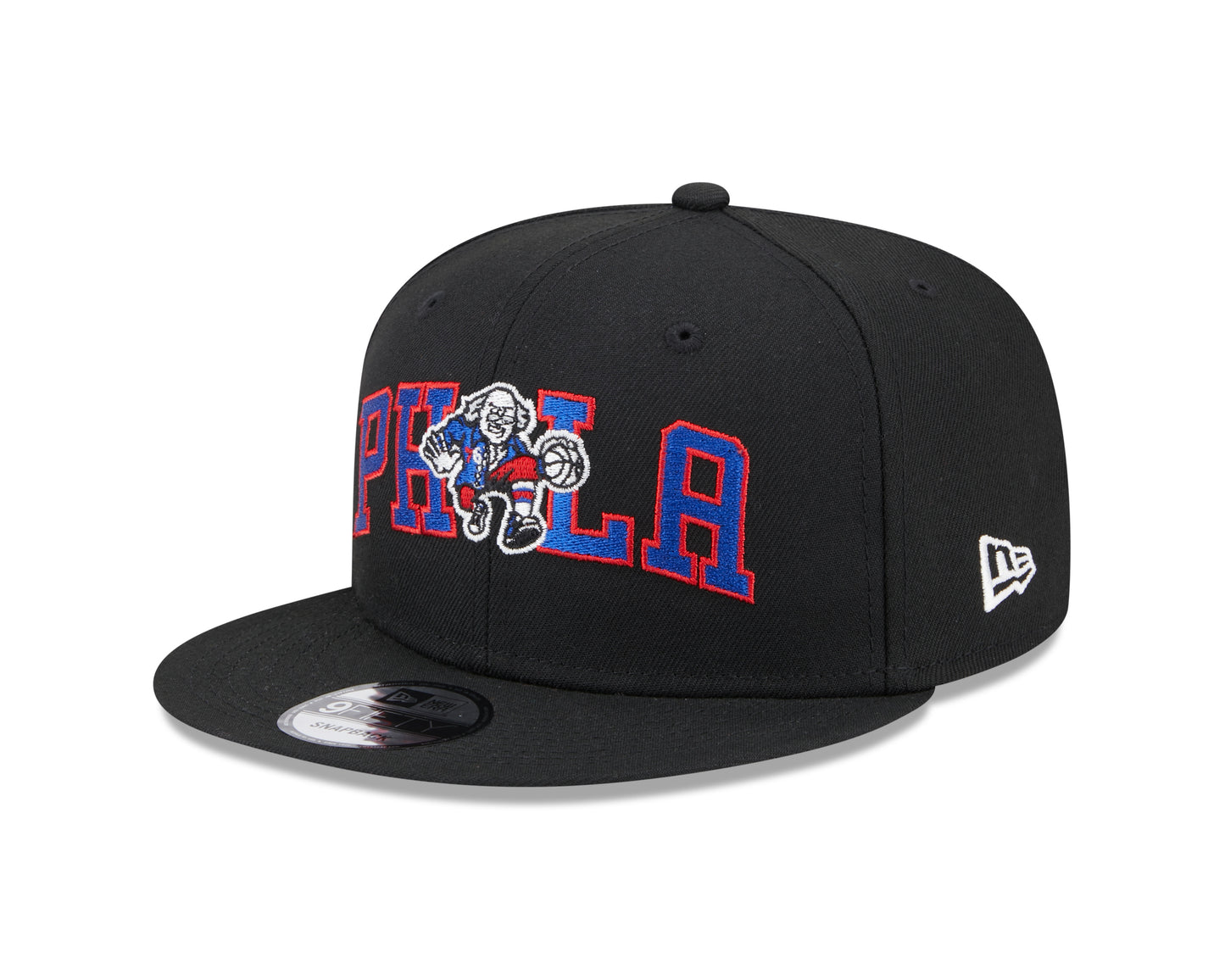 Philadelphia 76ers New Era Logo Blend 9FIFTY Hat - Black