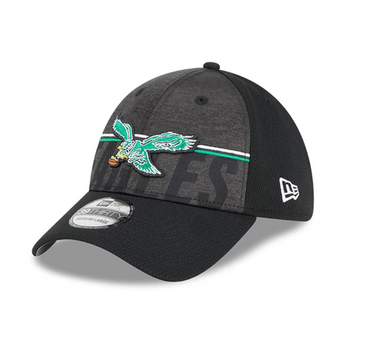 Philadelphia Eagles New Era 2023 Training Camp Throwback Black 39Thirty