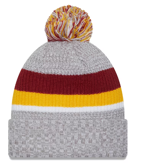 Washington Commanders New Era Cuffed Knit Hat with Pom - Heather Gray