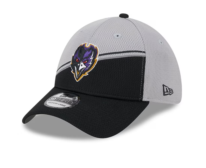 Baltimore Ravens New Era Sideline 39THIRTY Flex Hat- Gray