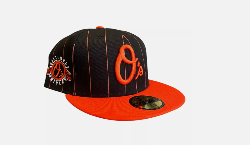 Baltimore Orioles New Era Black Throwback Pinstripe 59Fifty Hat