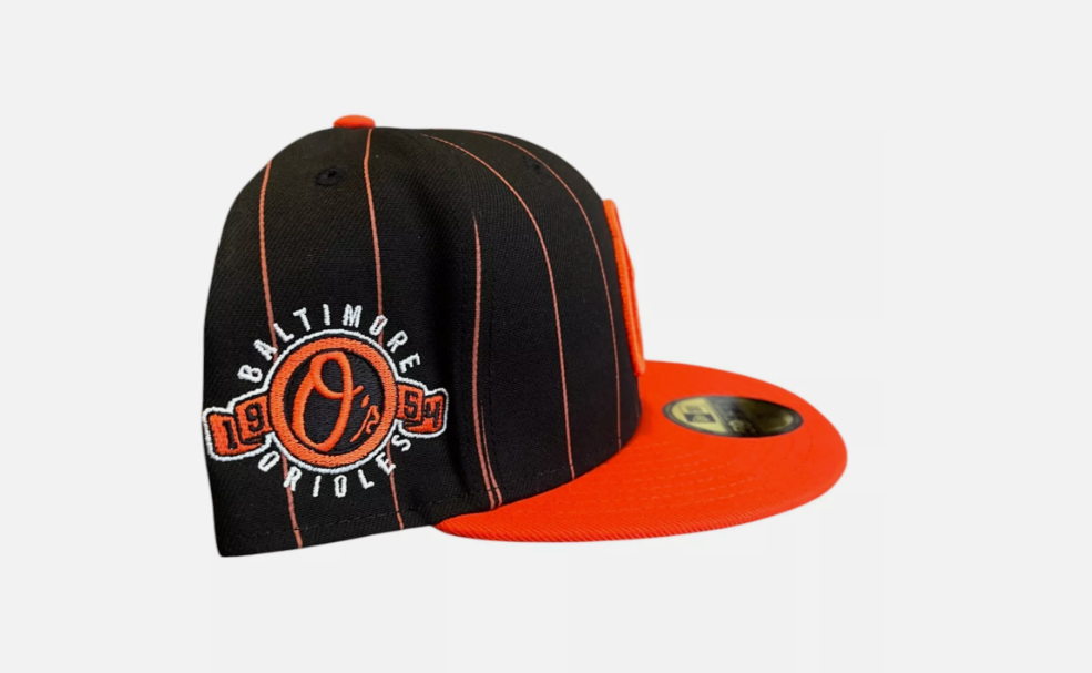 Baltimore Orioles New Era Black Throwback Pinstripe 59Fifty Hat